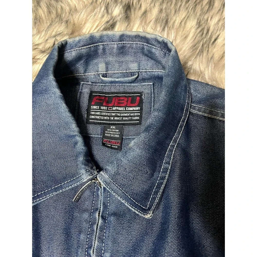 Vintage FUBU Apparel Company Full Zip Denim Trucker Jacket 2XL men’s